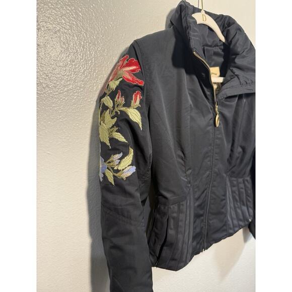 Obermeyer Winter Elegance 1947 Ski Jacket -black Floral Embroidered Sz 4 - Picture 3 of 7